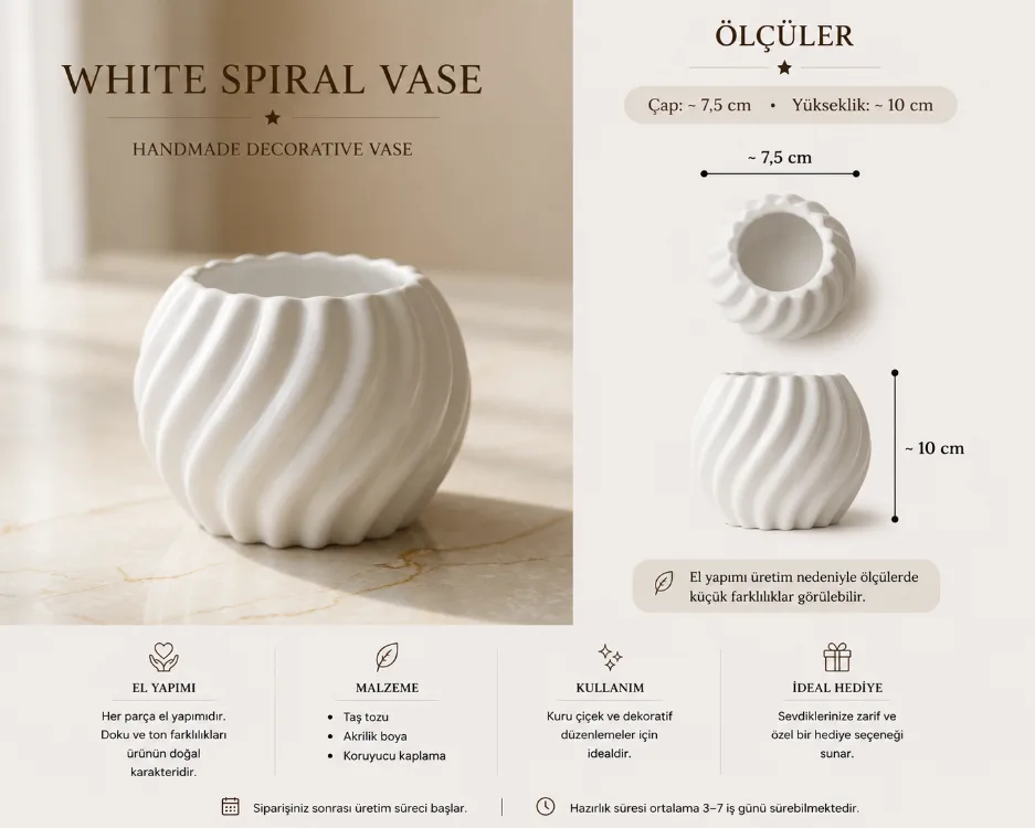 White Spiral Vase