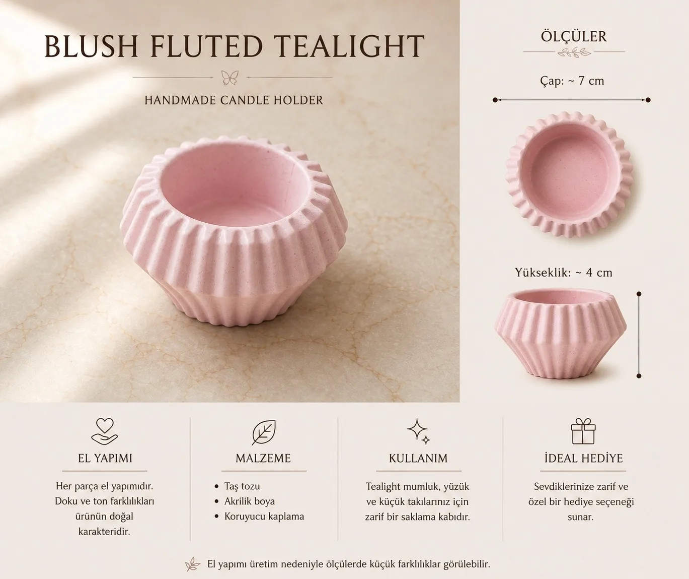 Blush Fluted