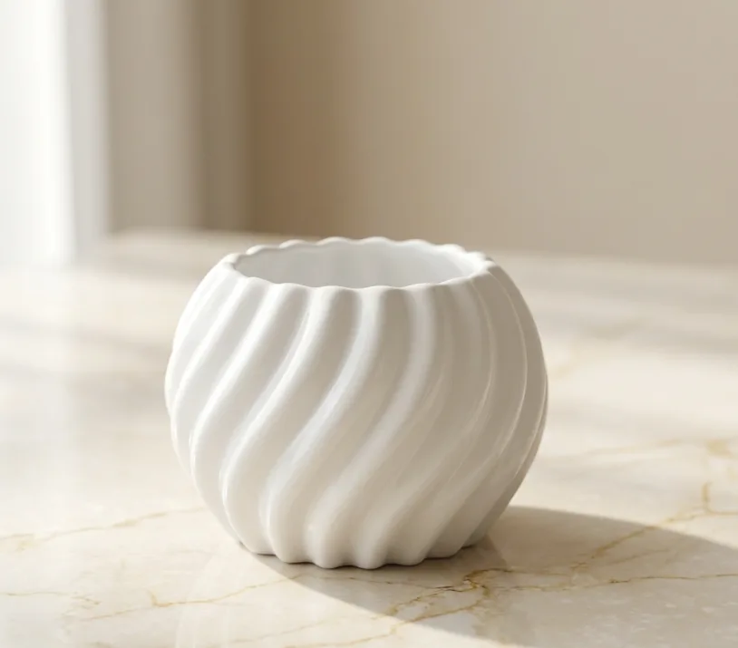 White Spiral Vase