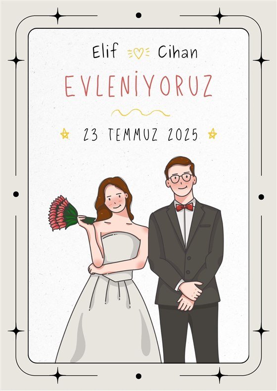 Yıldız Çerçeve davetiye şablonu