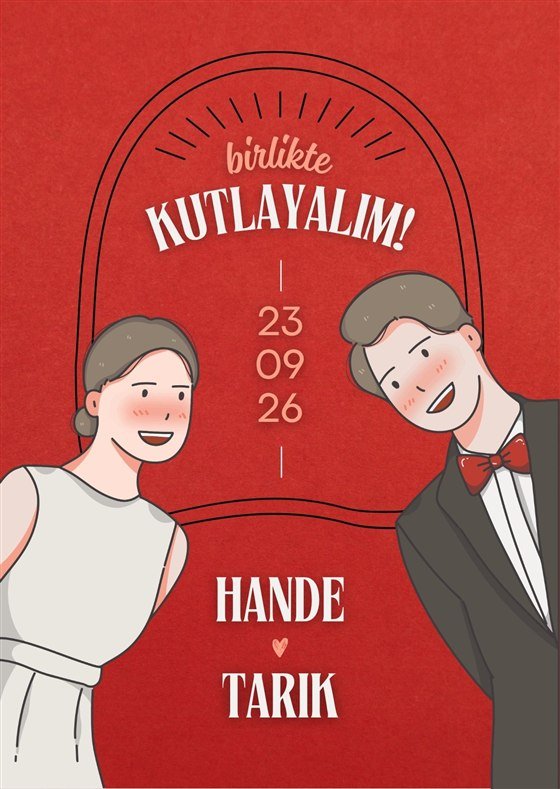 Kırmızı Eğlence davetiye şablonu